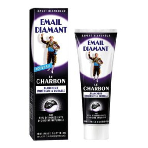 EMAIL DIAMANT Charbon 75ml - purpurowa pasta wybielająca do zębów z aktywny