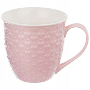 Stylowy Duży Kubek Porcealana Brudny Róż 580ml.
