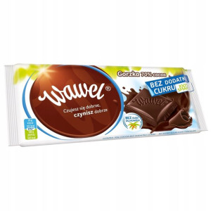 1x90g WAWEL Czekolada gorzka bez cukru