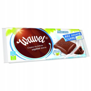 1x90g WAWEL Czekolada mleczna bez cukru