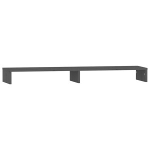 Podstawka na monitor, szara, 100x27x10 cm, lite drewno sosnowe