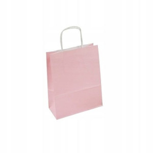 Torebki Papierowe Pastelowe 18x8x22,5 Różowe 10szt