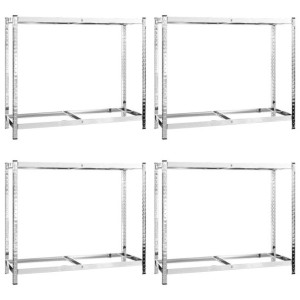 2-poziomowe regały na opony, 4 szt., 110x40x110 cm, stal