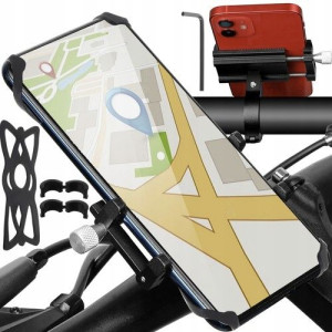 Uchwyt Rowerowy na Telefon Kierownicę 2w1 + Gumka