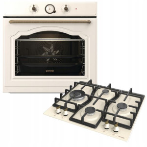 Gorenje zestaw retro piekarnik+płyta gazowa IVORY
