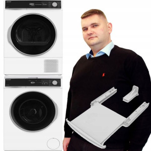 Zestaw Sharp Pralka 8kg+suszarka 8kg+łącznik !!!