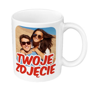 Kubek 330ml z Twoim zdjęciem, tekstem, grafiką- biały.