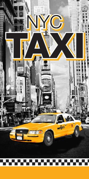 Ręcznik Magiczny NYC TAXI Łazienkowy Kąpielowy 70x140 Frotte