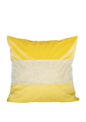 Poszewka na poduszkę 40x40 CYRKONIE VELVET ŻÓŁTA