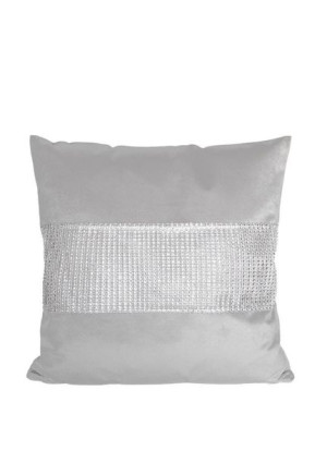 Poszewka na poduszkę 40x40 CYRKONIE VELVET JASNO SZARA