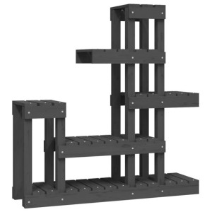 Kwietnik, szary, 92x25x97 cm, lite drewno sosnowe