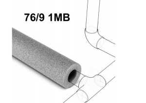 Otulina na rurę szara 76/9 1MB