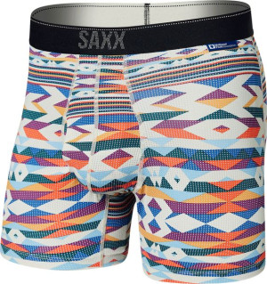 Bokserki męskie sportowe z rozporkiem SAXX QUEST Boxer - Geometryczny S