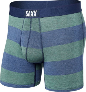 Bokserki męskie szybkoschnące SAXX VIBE Boxer Pasy - Zielono-niebieskie L