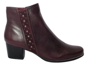 Skórzane botki PIAZZA 960153-41 bordowe r38