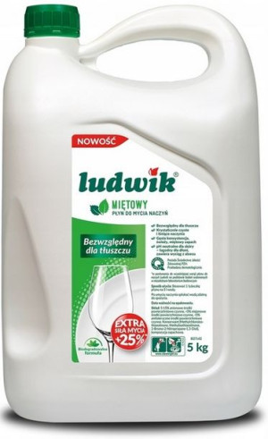 Ludwik Płyn Do Mycia Naczyń 5L Miętowy
