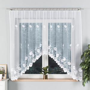 Firanka gotowa żakardowa 005092 - 160x320 cm - biały
