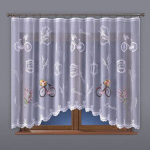 Firanka gotowa żakardowa 652281 - 160x300 cm - biały/brązowy
