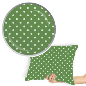 Poszewka na poduszkę 40x60 cm zielona w białe kropki