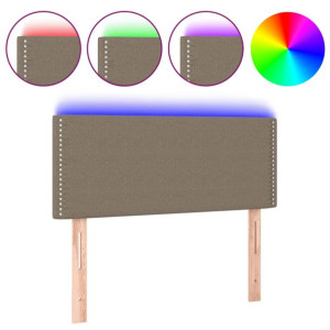 Zagłówek do łóżka z LED, taupe, 80x5x78/88 cm, tkanina