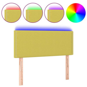 Zagłówek do łóżka z LED, zielony, 100x5x78/88 cm, tkanina