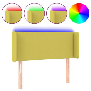 Zagłówek do łóżka z LED, zielony, 103x16x78/88 cm, tkanina