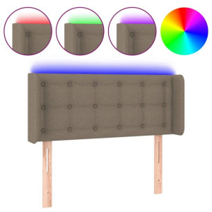 Zagłówek do łóżka z LED, taupe, 83x16x78/88 cm, tkanina