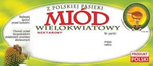 Paczka etykiet na miód wielokwiatowy (100szt) - wzór E62
