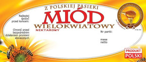 Paczka etykiet na miód wielokwiatowy (100szt) - wzór E61