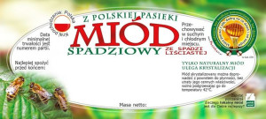 Paczka etykiet na miód ze spadzi liściastej (100szt) - wzór E70