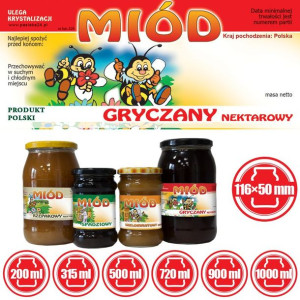 Paczka etykiet na miód gryczany (100szt) - wzór E29