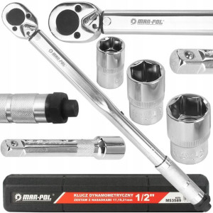 Klucz Dynamometryczny 1/2'' Walizka+nasadki Zestaw