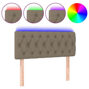 Zagłówek do łóżka z LED, taupe, 90x7x78/88 cm, tkanina