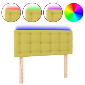 Zagłówek do łóżka z LED, zielony, 90x5x78/88 cm, tkanina