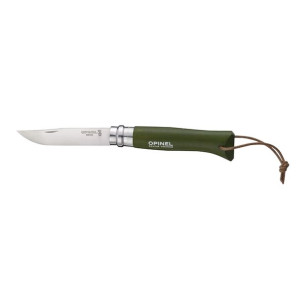 Nóż Opinel Colorama 08 inox grab khaki z rzemieniem