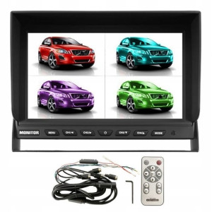 Monitor QUAD 9'' Obsługa 4 Kamer 12V 24V