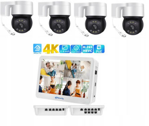 Zestaw Kamer 5mpx Poe Z Monitorem I Nagrywarką 4w1