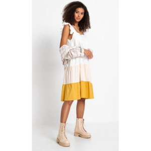 Bonprix Casualowa Sukienka Z Falbanami Pasy Boho 40-42 904185