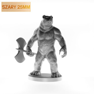 Figurka Rpg - Seria Potwory - Niedźwiedziołak Z Toporem - Szary 25 Mm