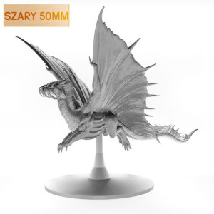 Figurka Rpg - Seria Potwory - Smok Metaliczny Złoty B - Szary 50 Mm