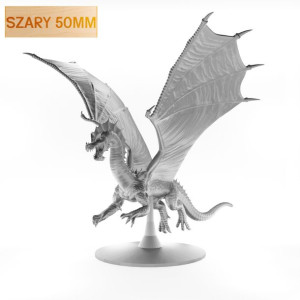 Figurka Rpg - Seria Potwory - Smok Chromatyczny Zielony B - Szary 50 Mm