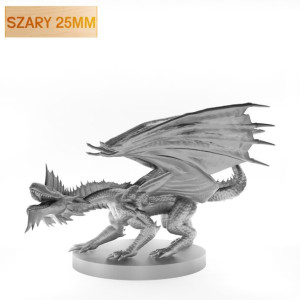 Figurka Rpg - Seria Potwory - Smoczątko Metaliczne Srebrne A - Szary 25 Mm