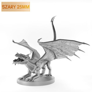 Figurka Rpg - Seria Potwory - Smoczątko Chromatyczne Czarne A - Szary 25 Mm
