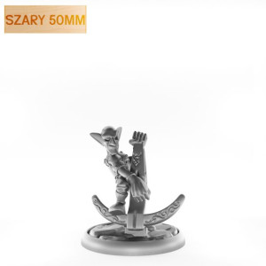 Figurka Rpg - Seria Humanoidy - Goblin Pirat - Szary 50 Mm