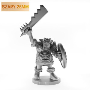 Figurka Rpg - Seria Humanoidy - Ork Sierżant - Szary 25 Mm
