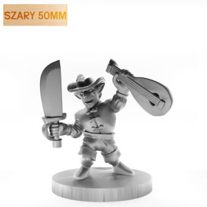 Figurka Rpg - Seria Humanoidy - Gnomi Bard - Szary 50 Mm