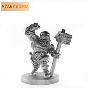Figurka Rpg - Seria Humanoidy - Epicki Krasnoludzki Wojownik - Szary 50 Mm
