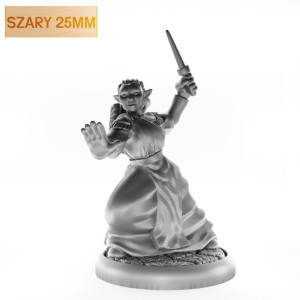 Figurka Rpg - Seria Humanoidy - Waleczna Czarownica - Szary 25 Mm
