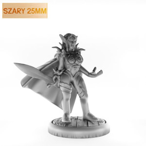 Figurka Rpg - Seria Humanoidy - Elficka Kapłanka Natury - Szary 25 Mm