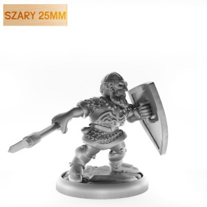 Figurka Rpg - Seria Humanoidy - Krasnoludzki Paladyn - Szary 25 Mm